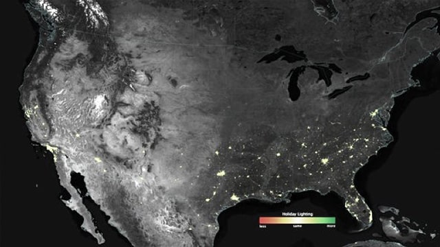 What Holiday Lights Look Like From Above | Light Pollution